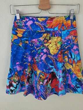 Dona Jo Skort Size 1 S Blue Multi Tennis Pickleball Golf Skirt Active Pockets